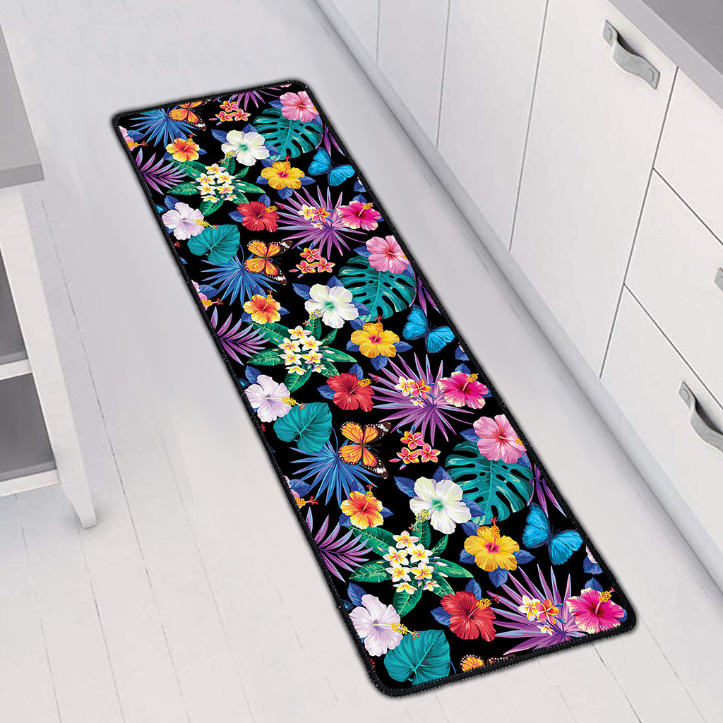 Colorful Tropical Jungle Hawaiian Print Long Kitchen Mat