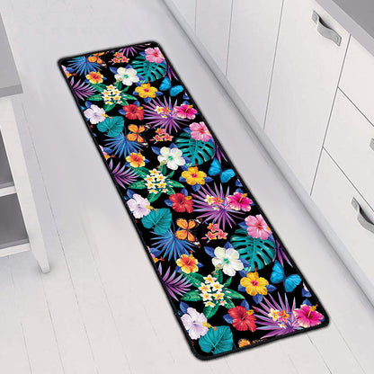 Colorful Tropical Jungle Hawaiian Print Long Kitchen Mat