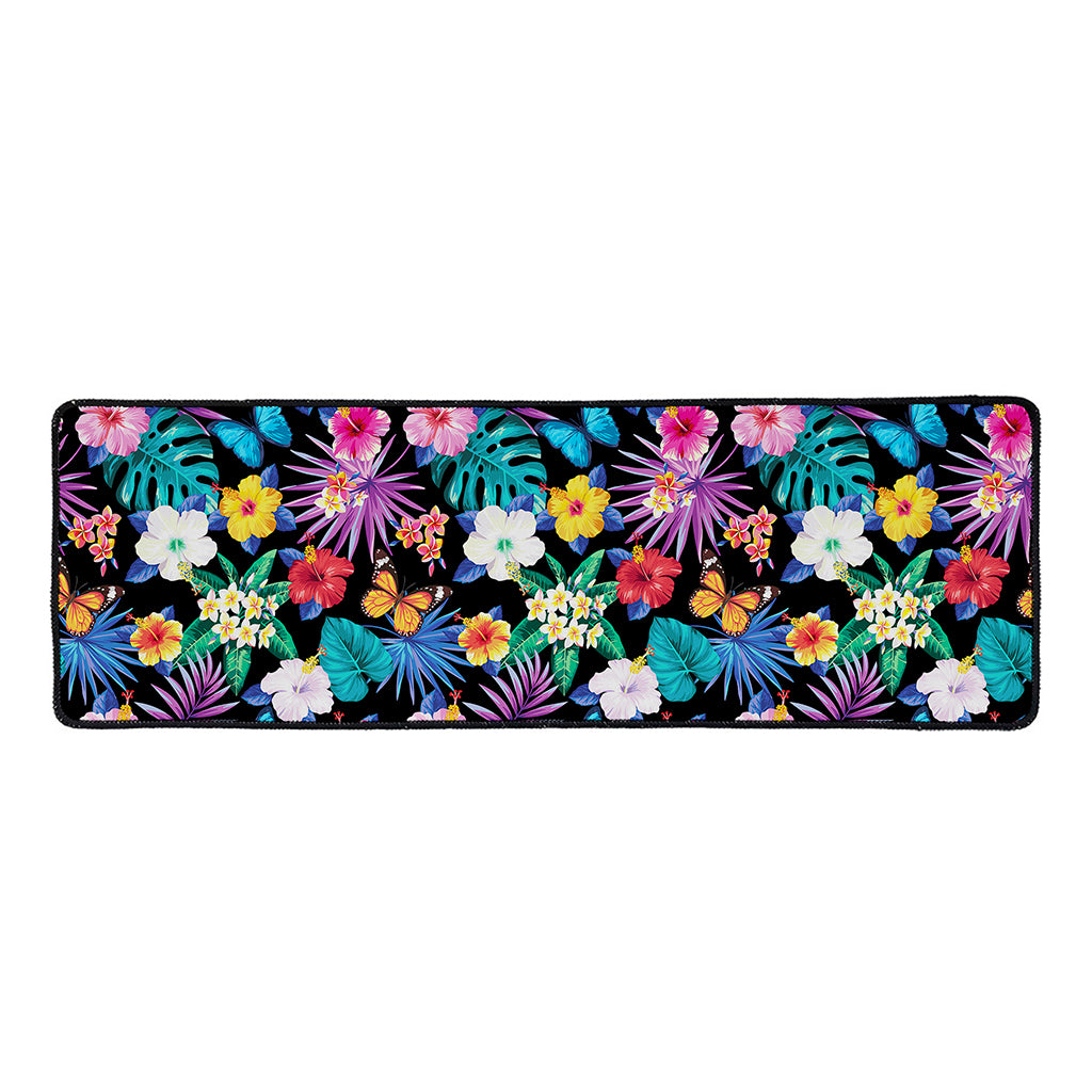 Colorful Tropical Jungle Hawaiian Print Long Kitchen Mat