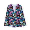 Colorful Tropical Jungle Hawaiian Print Long Sleeve Short Coat