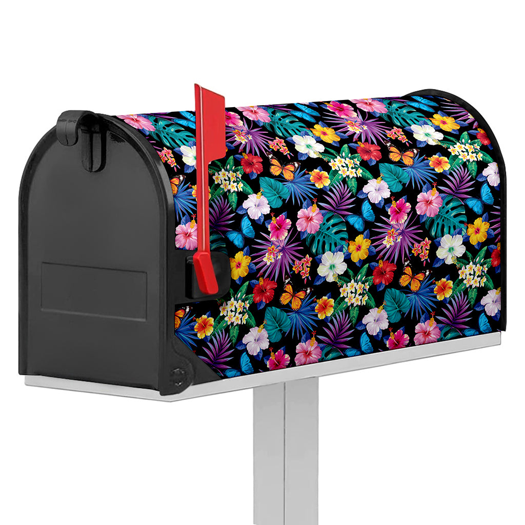 Colorful Tropical Jungle Hawaiian Print Mailbox Cover