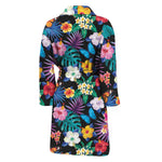 Colorful Tropical Jungle Hawaiian Print Men's Bathrobe
