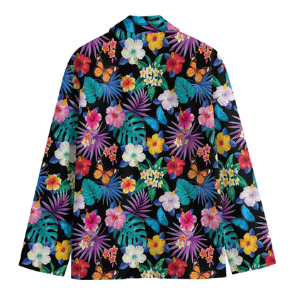 Colorful Tropical Jungle Hawaiian Print Men's Blazer