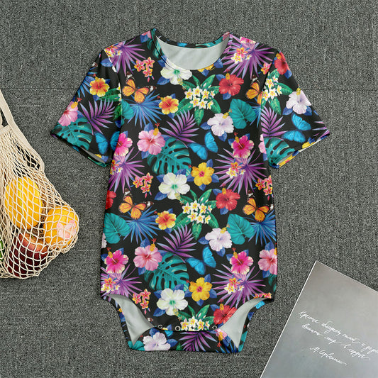 Colorful Tropical Jungle Hawaiian Print Men's Bodysuit