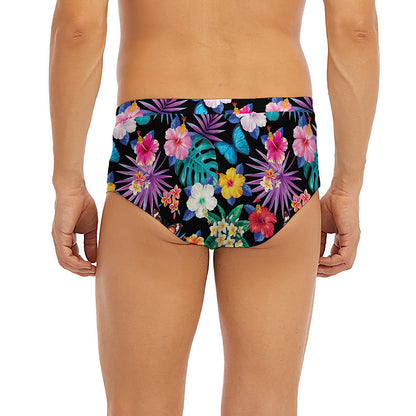 Colorful Tropical Jungle Hawaiian Print Men's Briefs