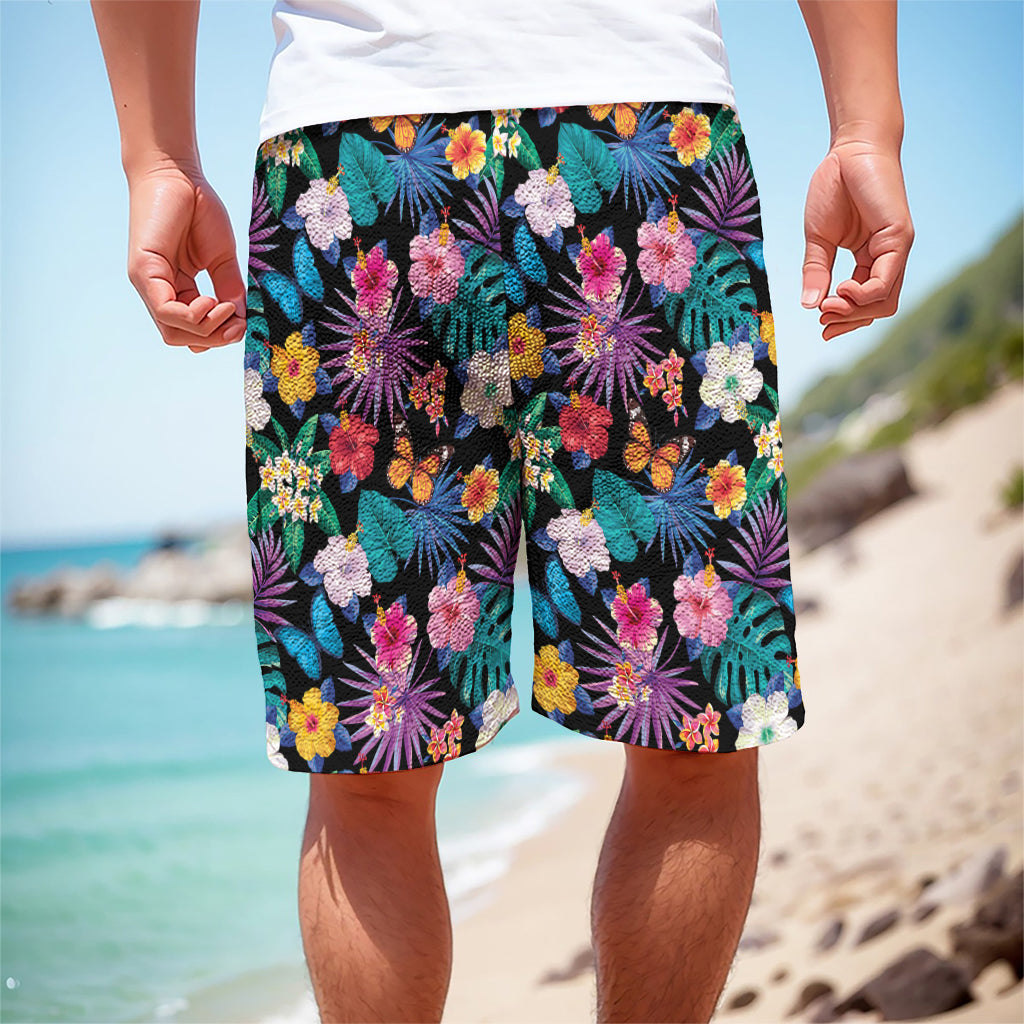 Colorful Tropical Jungle Hawaiian Print Men's Cargo Shorts