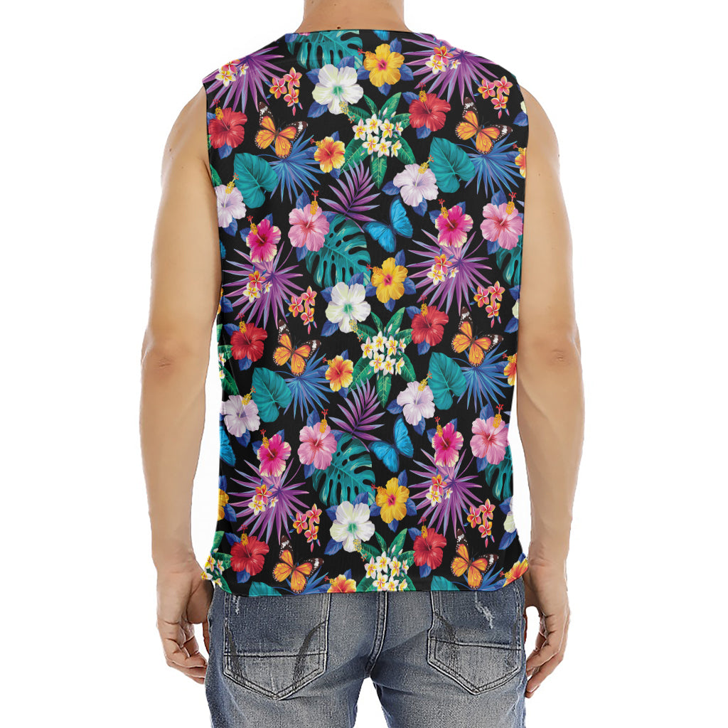 Colorful Tropical Jungle Hawaiian Print Men's Fitness Tank Top