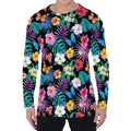 Colorful Tropical Jungle Hawaiian Print Men's Long Sleeve T-Shirt
