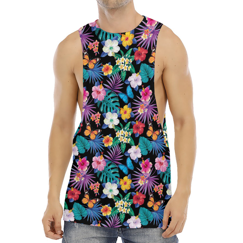 Colorful Tropical Jungle Hawaiian Print Men's Muscle Tank Top