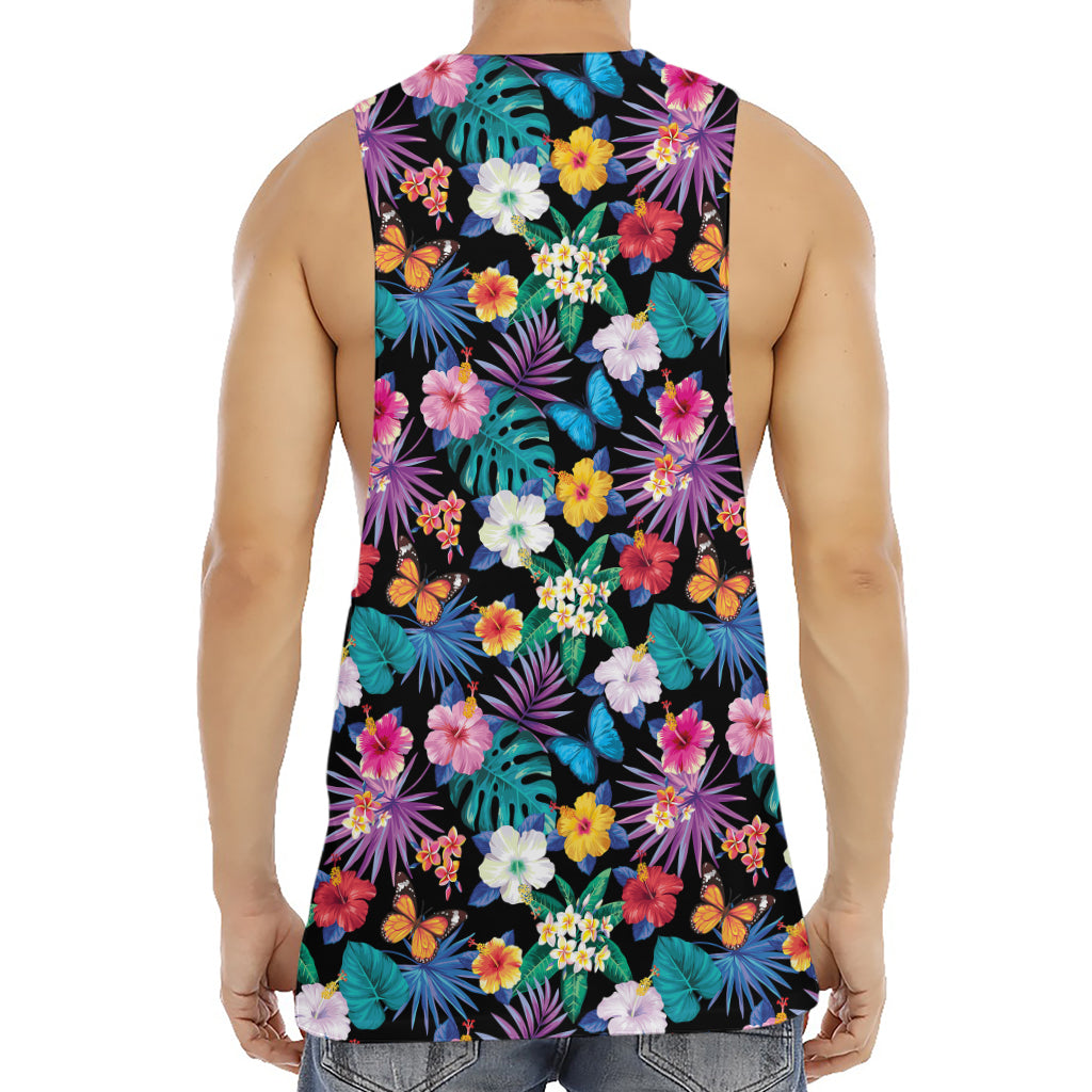 Colorful Tropical Jungle Hawaiian Print Men's Muscle Tank Top