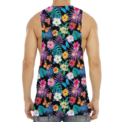 Colorful Tropical Jungle Hawaiian Print Men's Muscle Tank Top