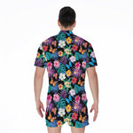 Colorful Tropical Jungle Hawaiian Print Men's Rompers