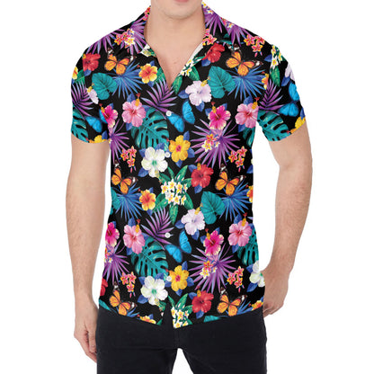 Colorful Tropical Jungle Hawaiian Print Men's Shirt