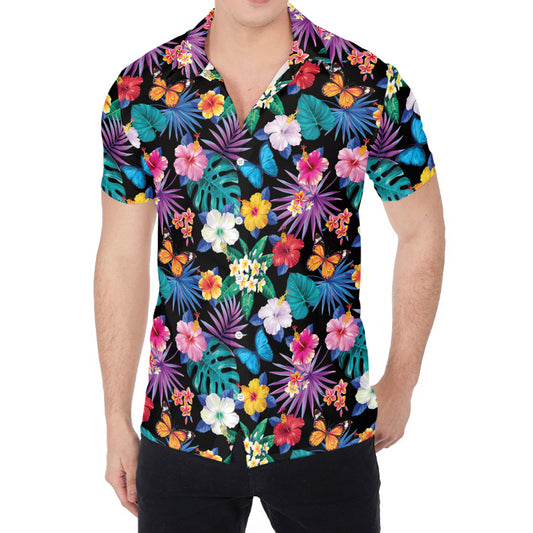 Colorful Tropical Jungle Hawaiian Print Men's Shirt