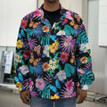 Colorful Tropical Jungle Hawaiian Print Men's Shirt Jacket