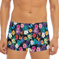 Colorful Tropical Jungle Hawaiian Print Men's Short Boxer Briefs