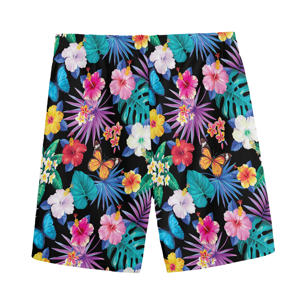 Colorful Tropical Jungle Hawaiian Print Men's Sports Shorts