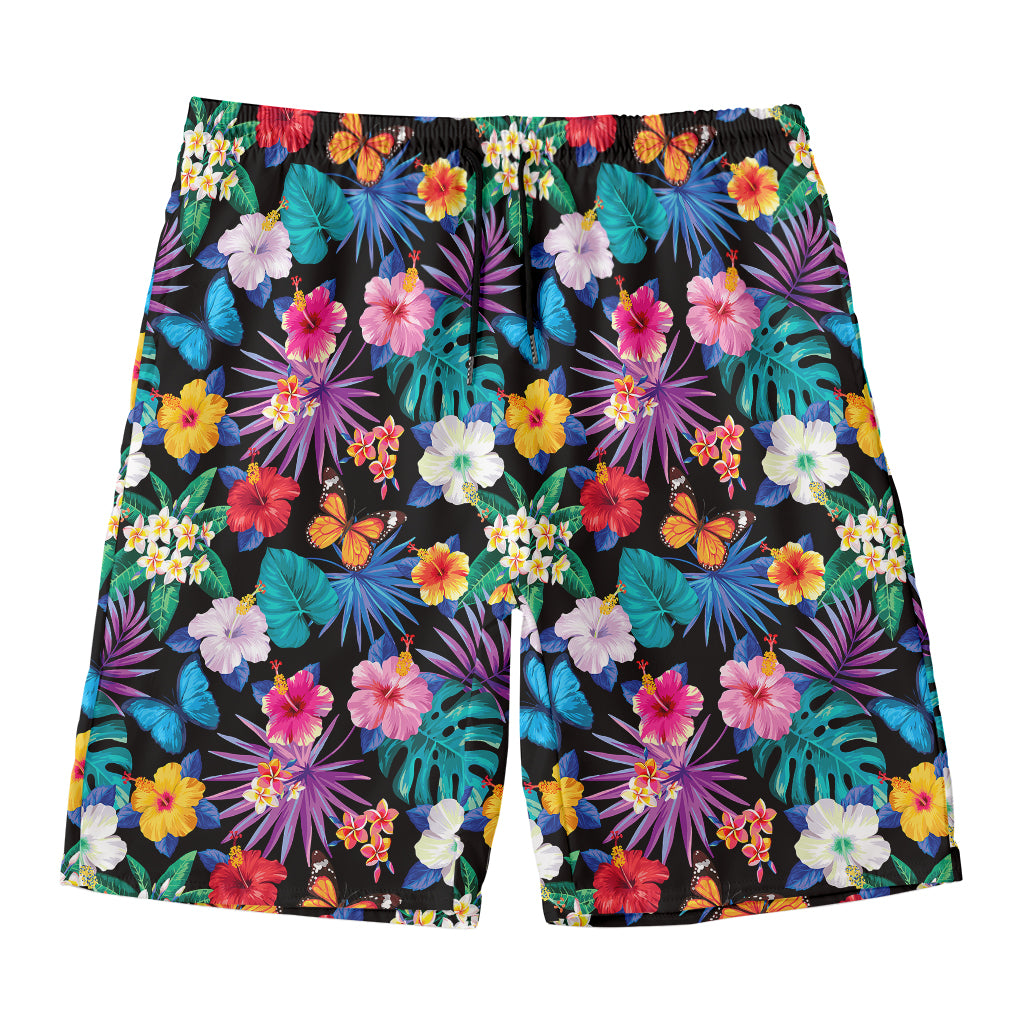 Colorful Tropical Jungle Hawaiian Print Men's Swim Trunks