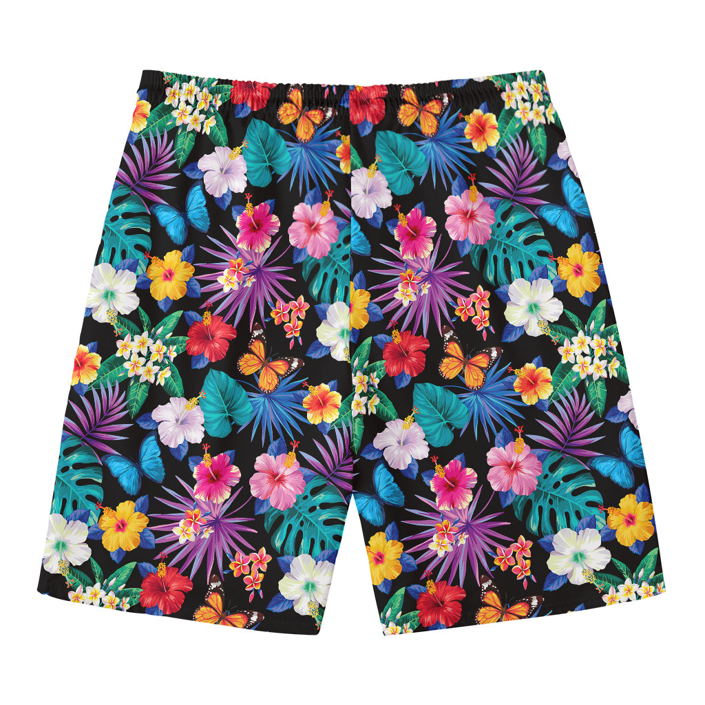 Colorful Tropical Jungle Hawaiian Print Men's Swim Trunks