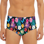 Colorful Tropical Jungle Hawaiian Print Men's Triangle Swim Briefs