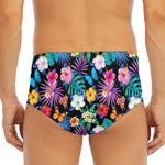 Colorful Tropical Jungle Hawaiian Print Men's Triangle Swim Briefs