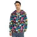 Colorful Tropical Jungle Hawaiian Print Men's Velvet Pullover Hoodie
