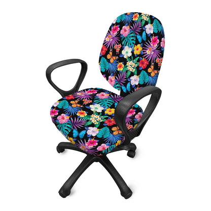 Colorful Tropical Jungle Hawaiian Print Office Chair Cover
