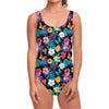 Colorful Tropical Jungle Hawaiian Print One Piece Swimsuit