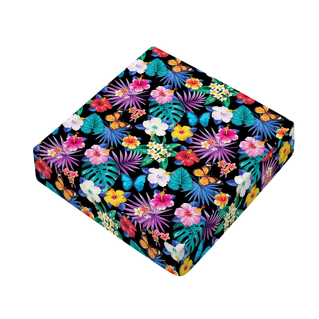Colorful Tropical Jungle Hawaiian Print Outdoor Seat Cushion Cover