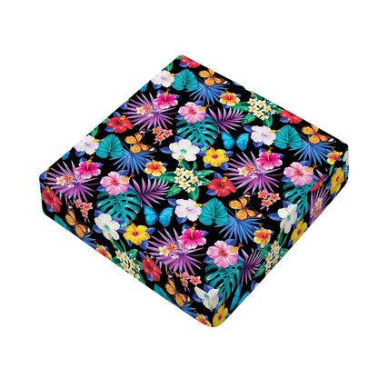 Colorful Tropical Jungle Hawaiian Print Outdoor Seat Cushion Cover