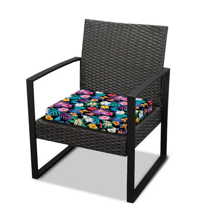 Colorful Tropical Jungle Hawaiian Print Outdoor Seat Cushion Cover