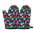 Colorful Tropical Jungle Hawaiian Print Oven Mitts