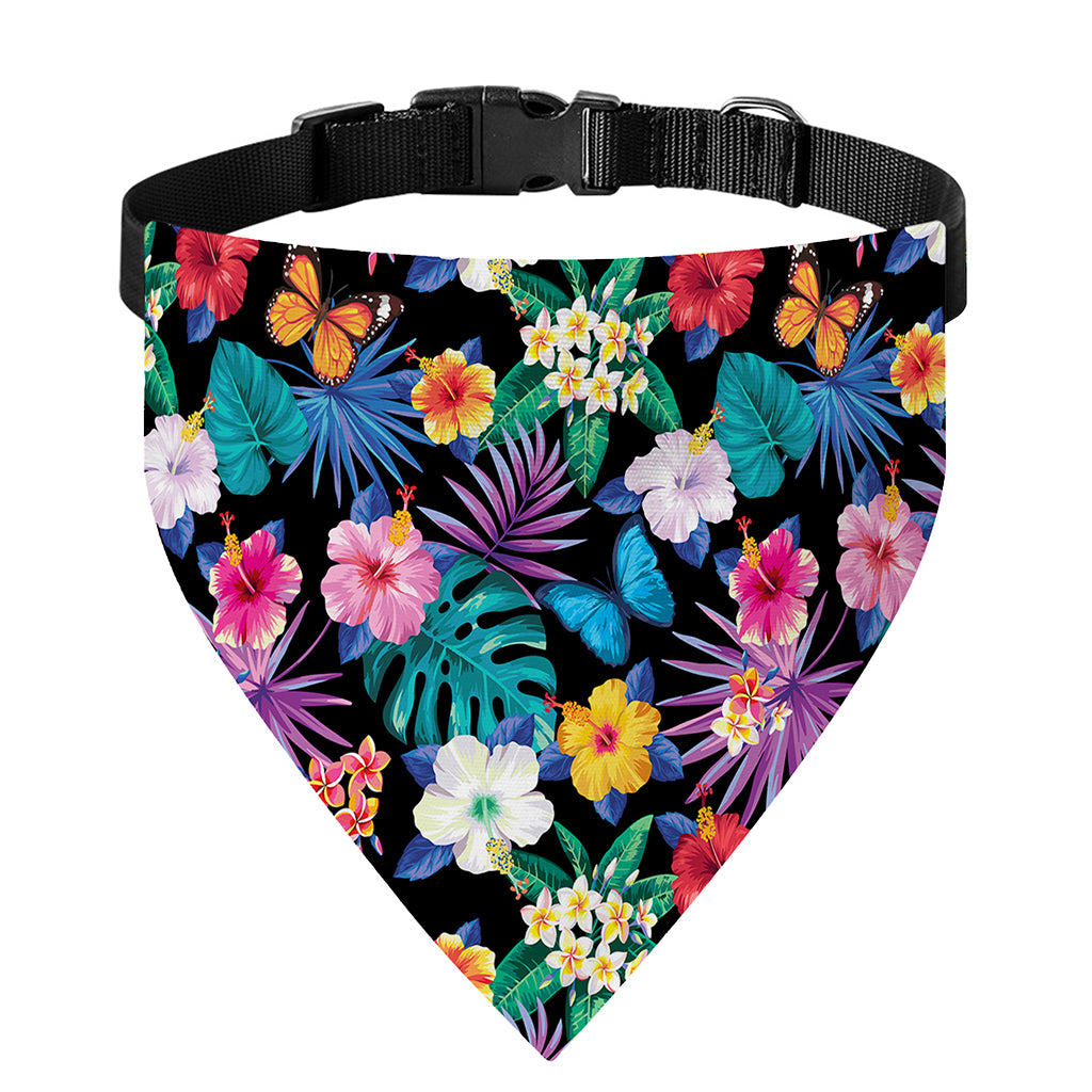 Colorful Tropical Jungle Hawaiian Print Over The Collar Dog Bandana
