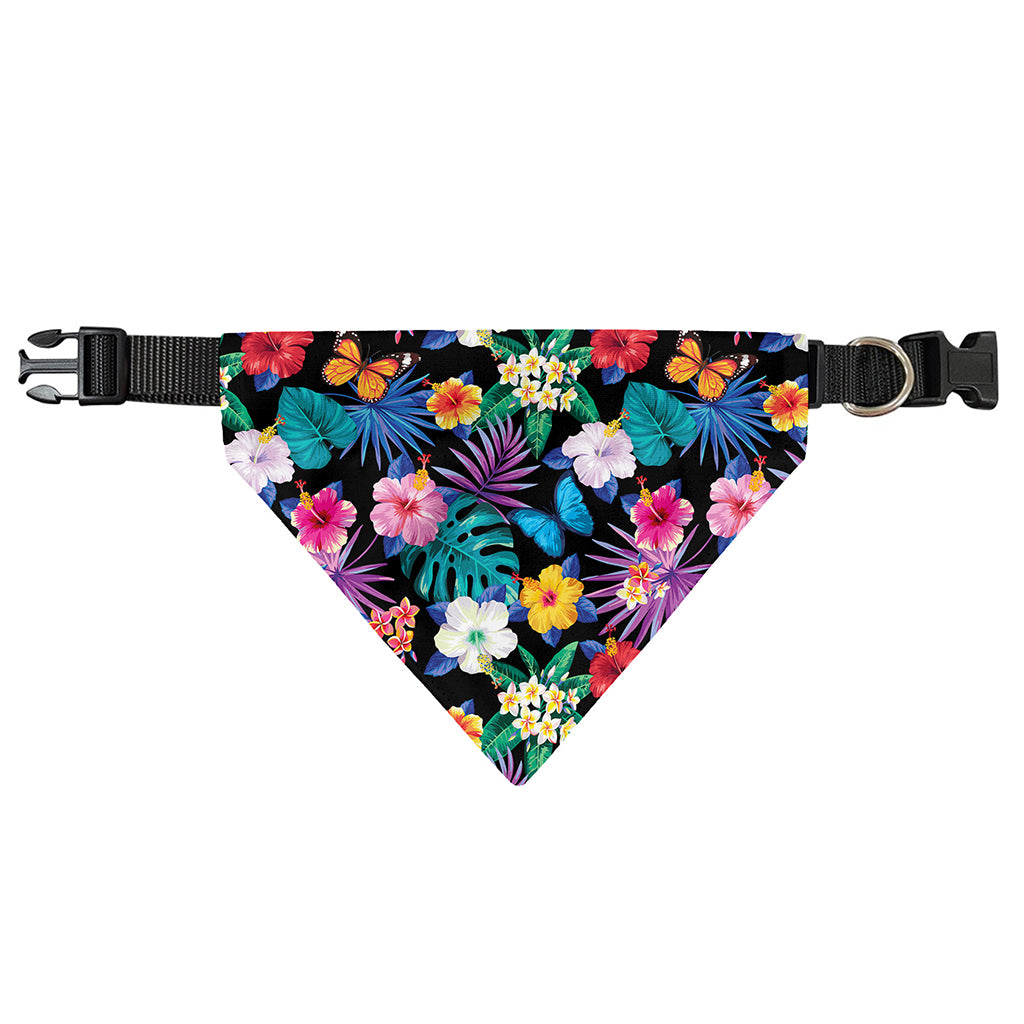 Colorful Tropical Jungle Hawaiian Print Over The Collar Dog Bandana