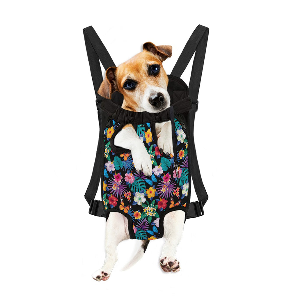 Colorful Tropical Jungle Hawaiian Print Pet Carrier Backpack