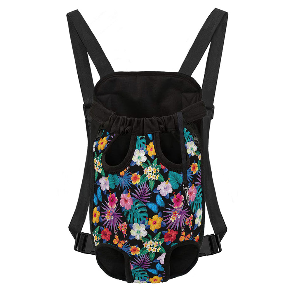 Colorful Tropical Jungle Hawaiian Print Pet Carrier Backpack