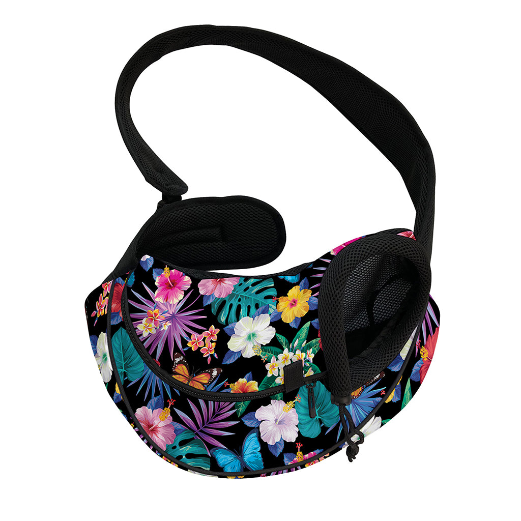 Colorful Tropical Jungle Hawaiian Print Pet Sling Carrier