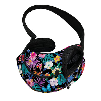 Colorful Tropical Jungle Hawaiian Print Pet Sling Carrier