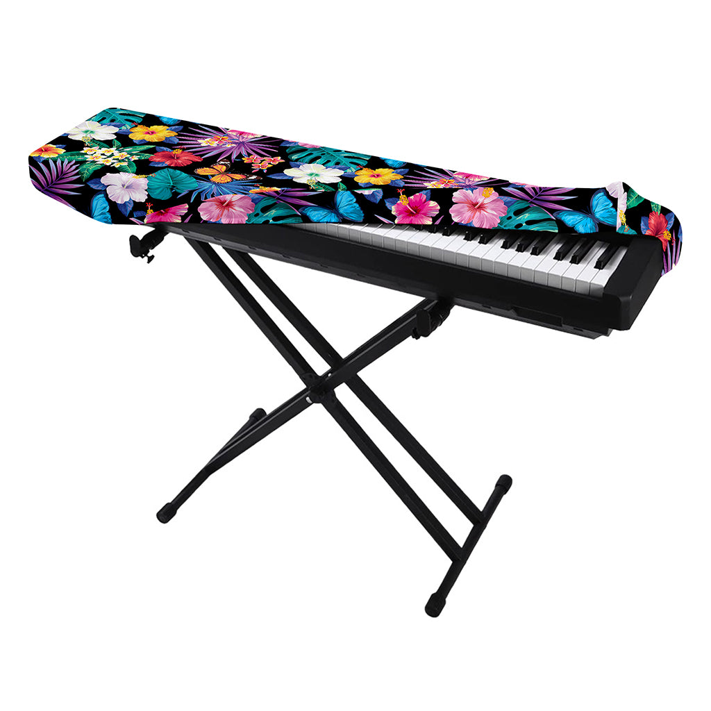 Colorful Tropical Jungle Hawaiian Print Piano Keyboard Cover
