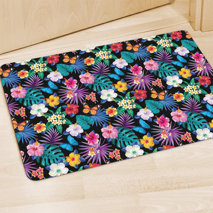 Colorful Tropical Jungle Hawaiian Print Polyester Doormat
