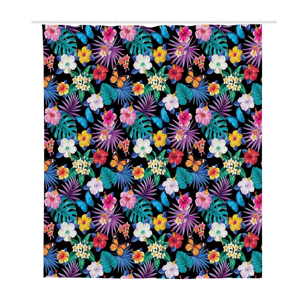 Colorful Tropical Jungle Hawaiian Print Polyester Shower Curtain