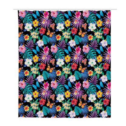 Colorful Tropical Jungle Hawaiian Print Polyester Shower Curtain