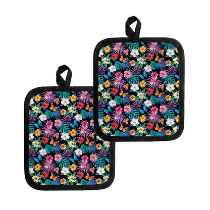 Colorful Tropical Jungle Hawaiian Print Pot Holders