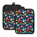 Colorful Tropical Jungle Hawaiian Print Pot Holders With Pocket