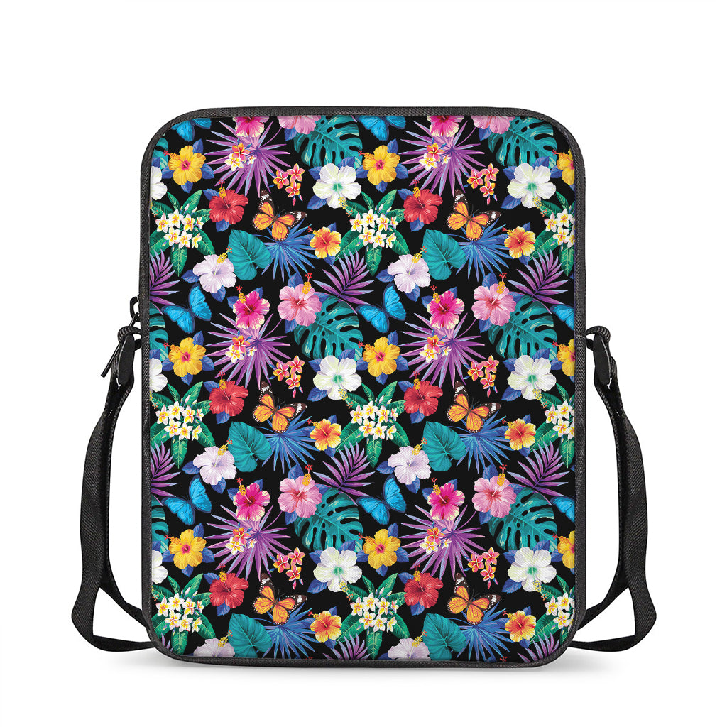 Colorful Tropical Jungle Hawaiian Print Rectangular Crossbody Bag