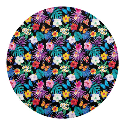 Colorful Tropical Jungle Hawaiian Print Round Blanket