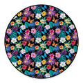 Colorful Tropical Jungle Hawaiian Print Round Floor Mat