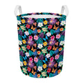 Colorful Tropical Jungle Hawaiian Print Round Laundry Basket