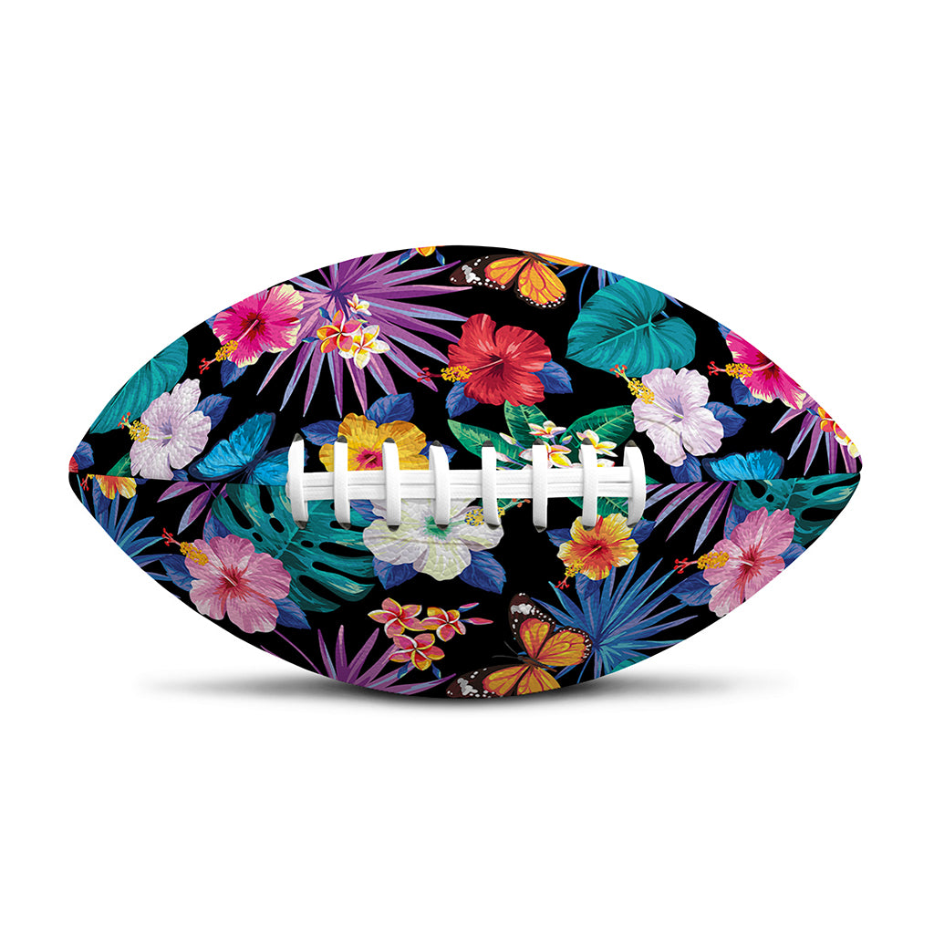 Colorful Tropical Jungle Hawaiian Print Rugby Ball
