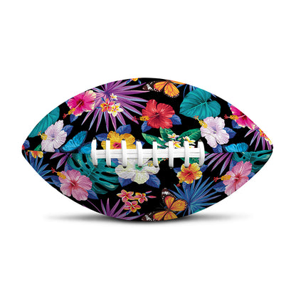 Colorful Tropical Jungle Hawaiian Print Rugby Ball